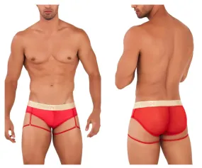 CandyMan 99722 Garter Mesh Briefs Color Red