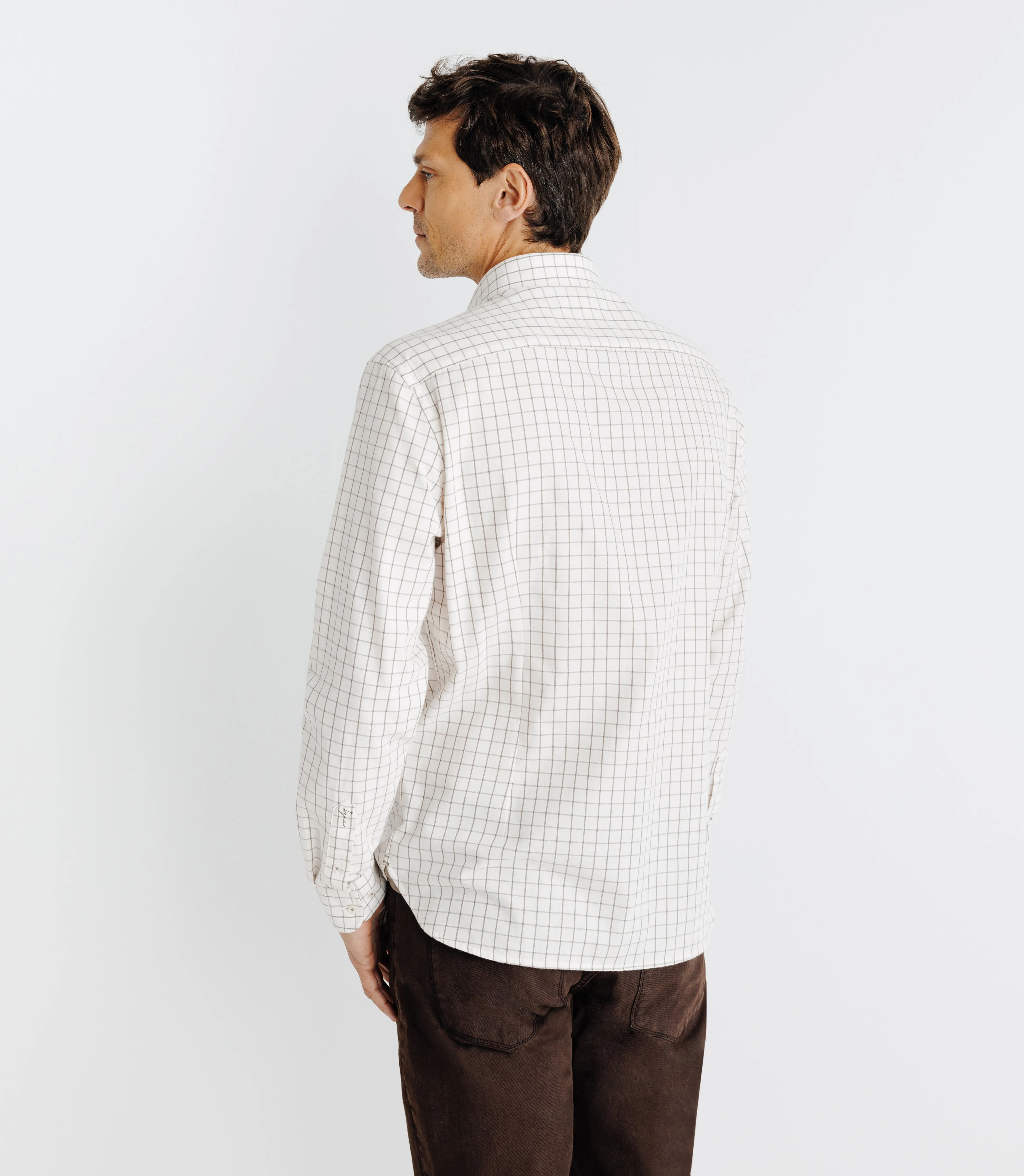 Chemise avec carreaux beige