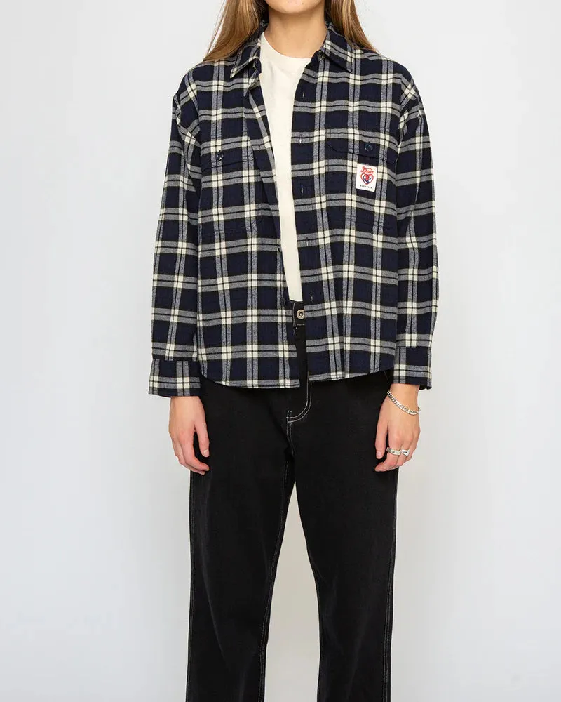 CHEMISE DEUS FEMME FLANNEL CHECK NAVY