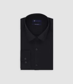 Chemise en coton stretch noire