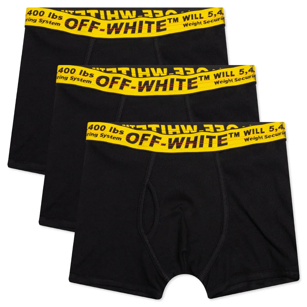 Classic Industrial Tripack Boxers - Black/Yellow