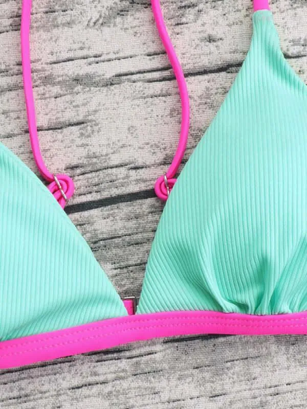 Colorblock Hipster Bikini Set