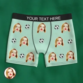 Custom Face Boxer Briefs Personalized Soccer Sports Boxers Gift for Him