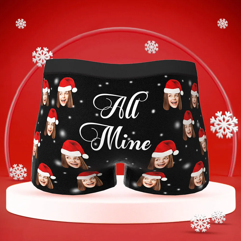 Custom Face Boxers Briefs Men's Shorts With Girlfriend Photo Christmas Gifts - Lips