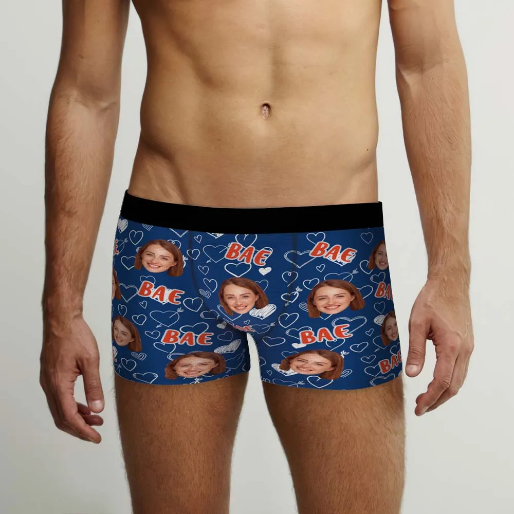 Custom Face Boxers Briefs Personalised Men's Shorts With Photo - Bae