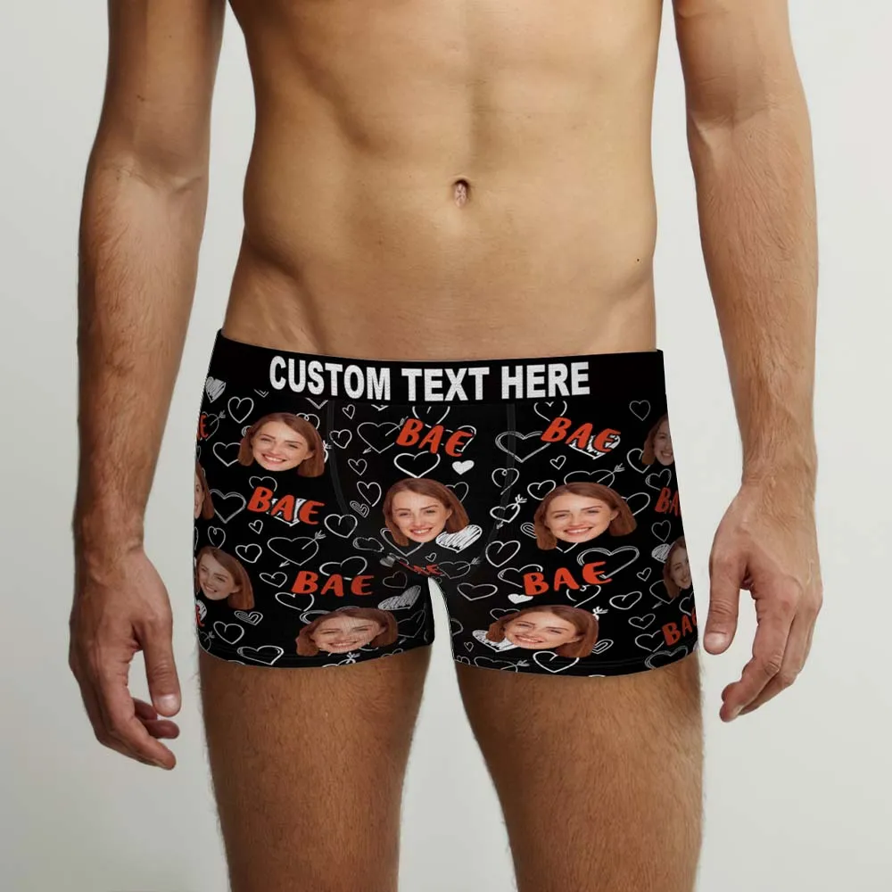 Custom Face Boxers Briefs Personalised Men's Shorts With Photo - Bae