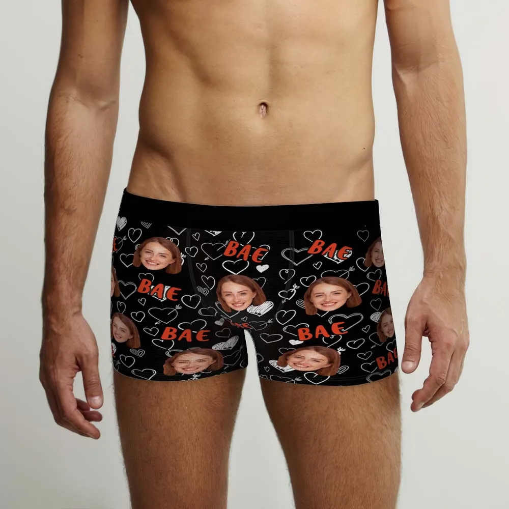 Custom Face Boxers Briefs Personalised Men's Shorts With Photo - Bae