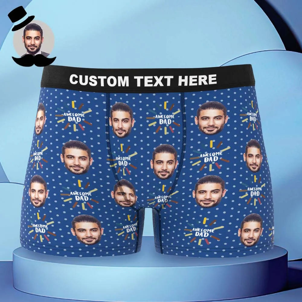 Custom Face Boxers Briefs Personalised Men's Shorts With Photo - For Awesome Dad