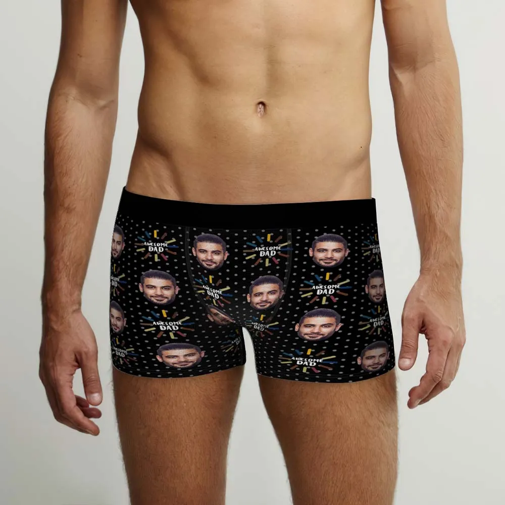 Custom Face Boxers Briefs Personalised Men's Shorts With Photo - For Awesome Dad