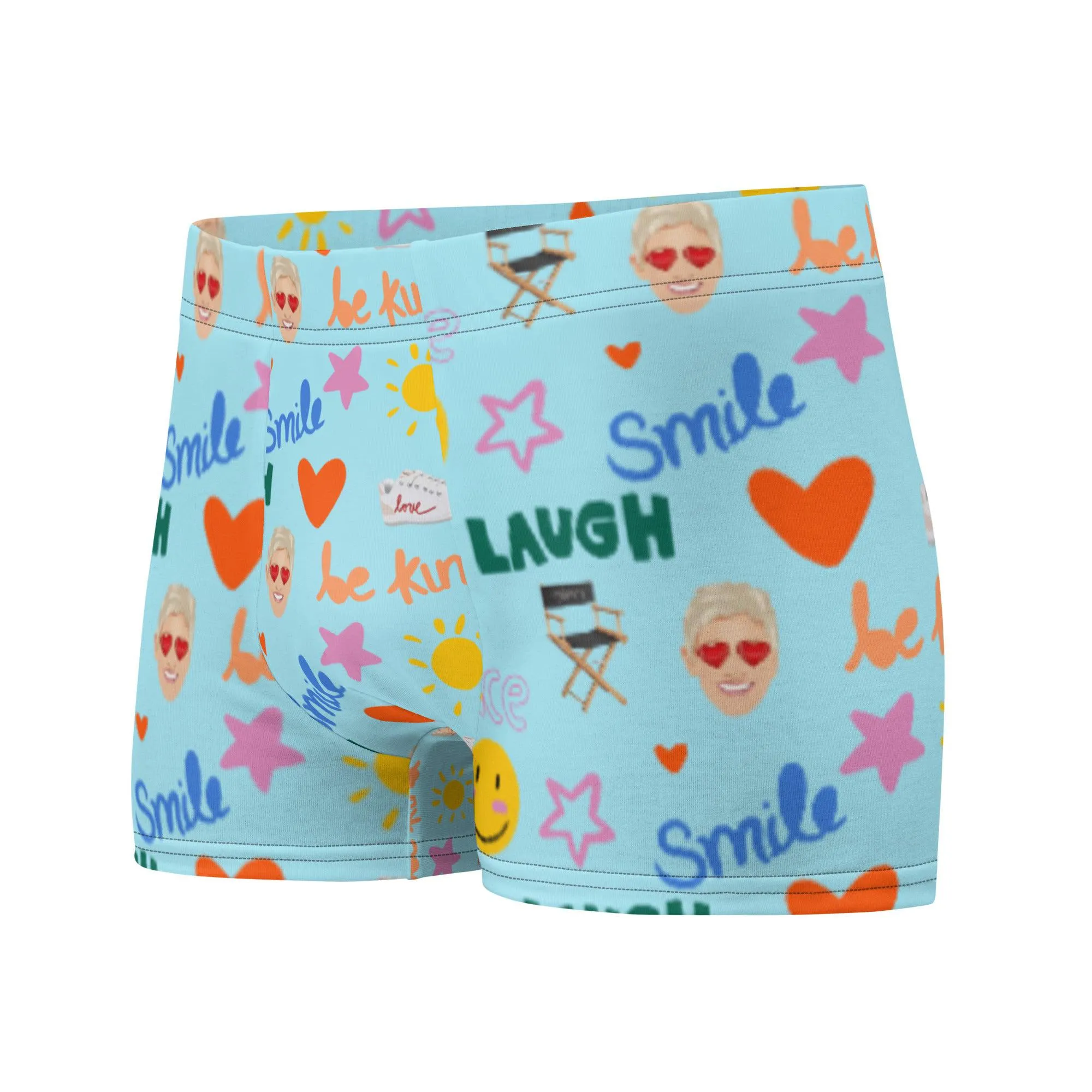 Ellen Show Boxer Briefs Emoji - Aqua