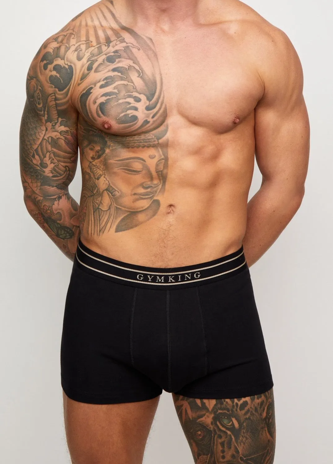 Gym King Boxers (3PK) - Black/Gold