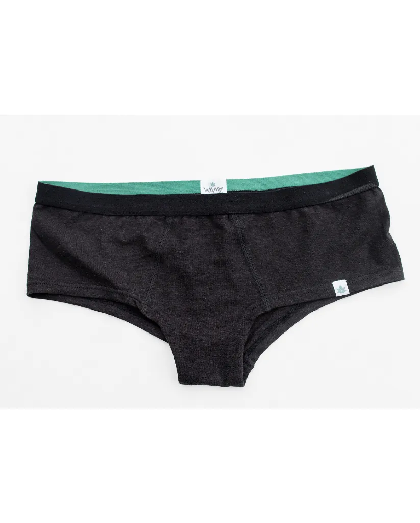 Hemp Hipster Boyshort Undies - Black *FINAL SALE*