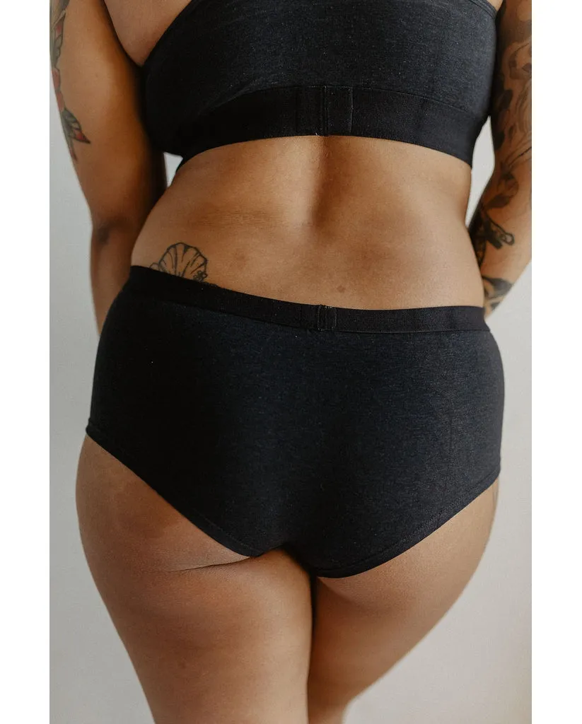 Hemp Hipster Boyshort Undies - Black *FINAL SALE*