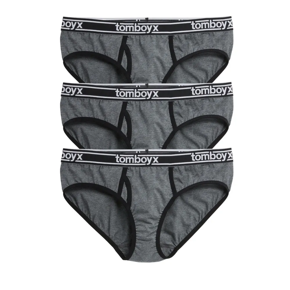 Iconic Briefs 3-Pack - Cotton Charcoal Logo