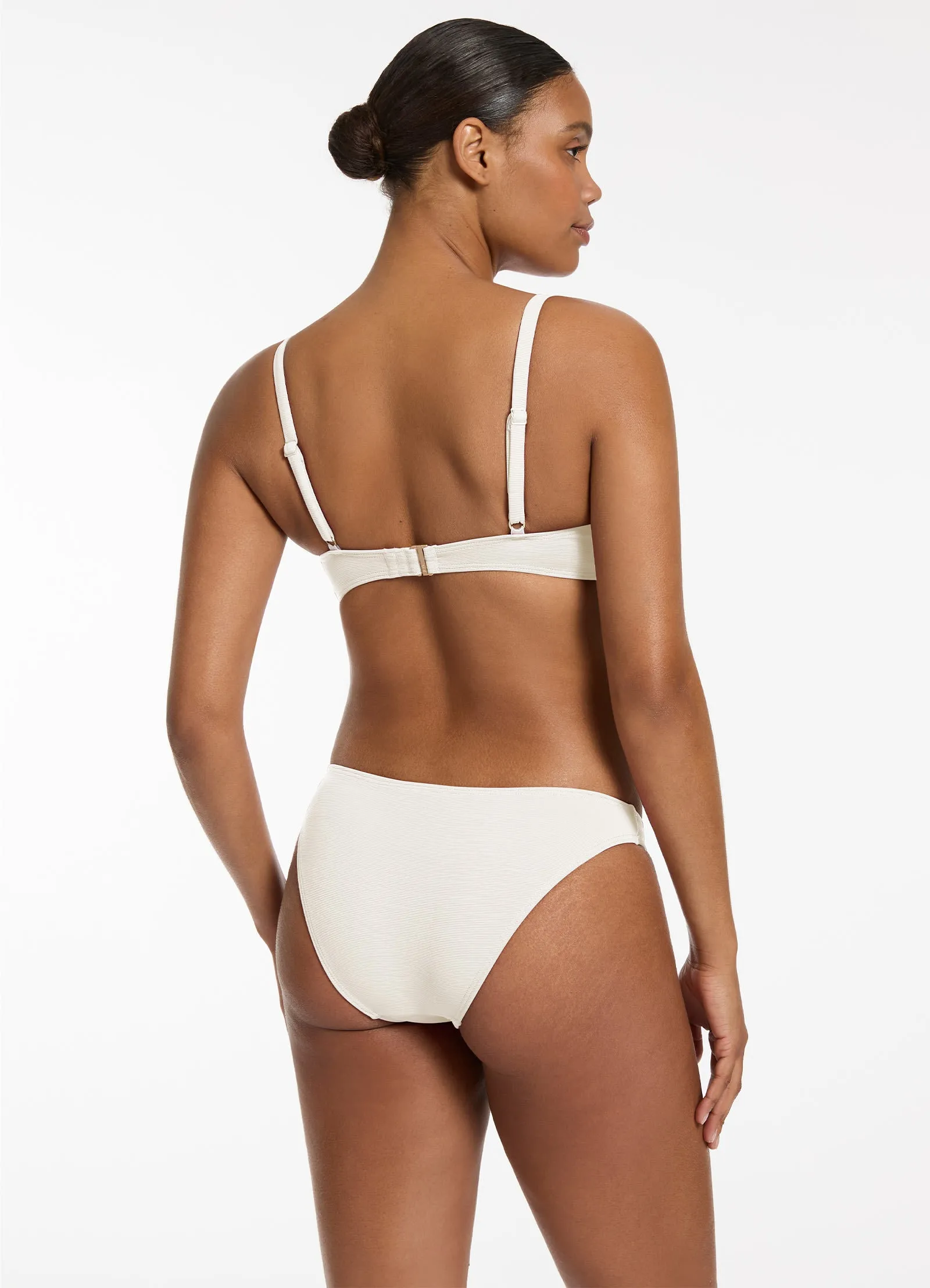 Isla Rib Hipster Bikini Bottom - Cream