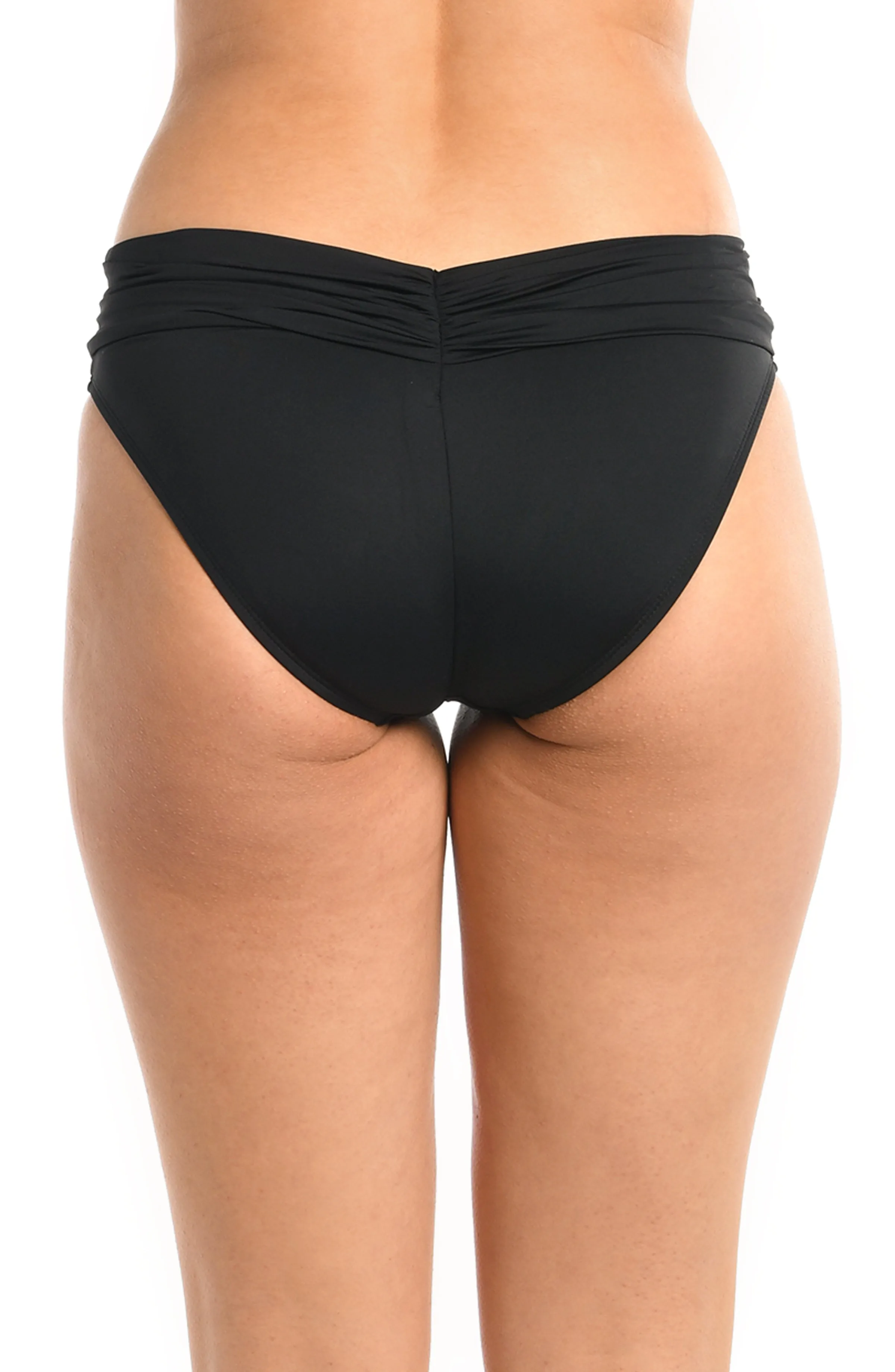 Island Goddess Shirred Band Hipster Bottom - Black