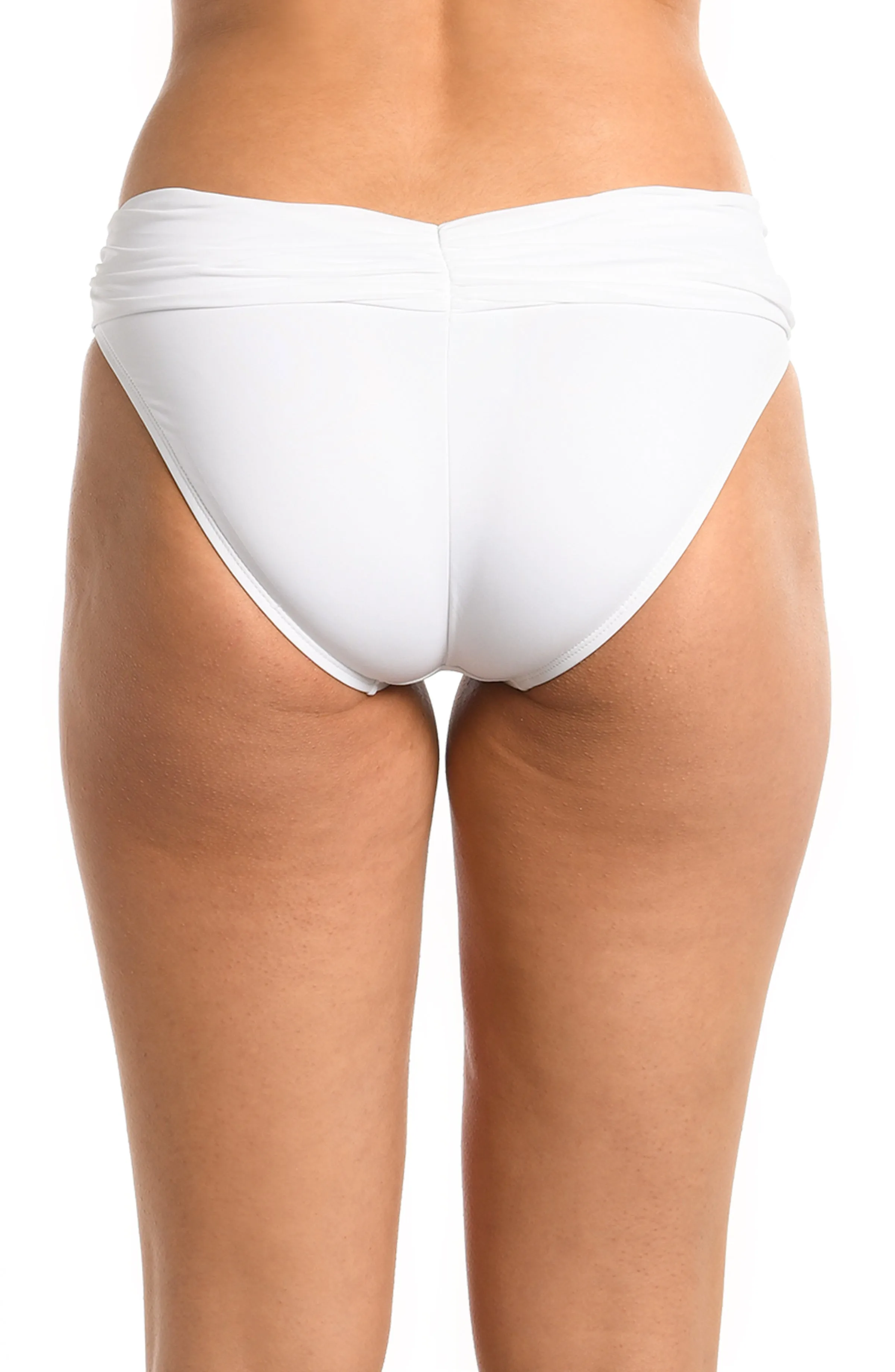 Island Goddess Shirred Band Hipster Bottom - White