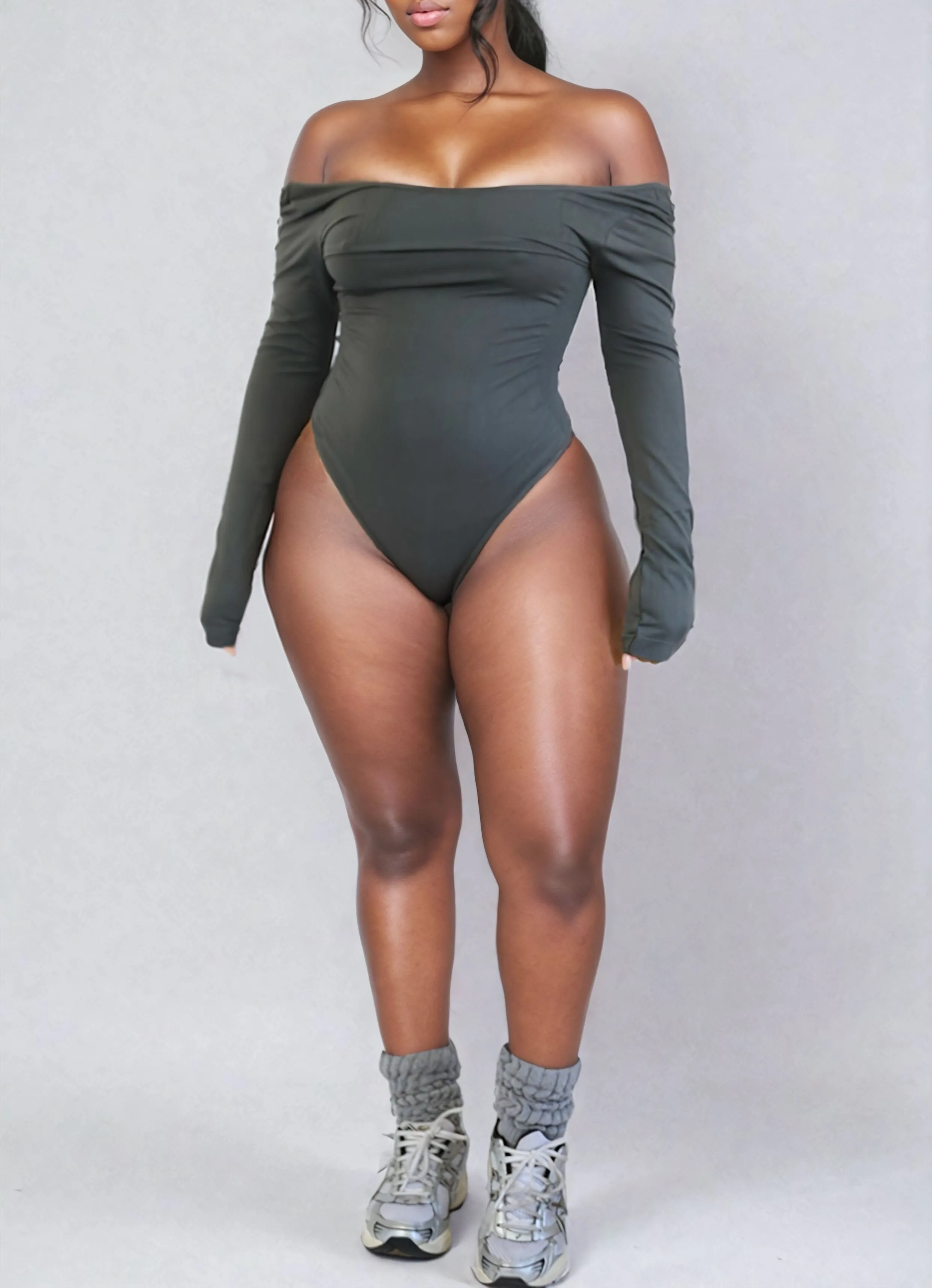 Long Sleeve Thong Bodysuit