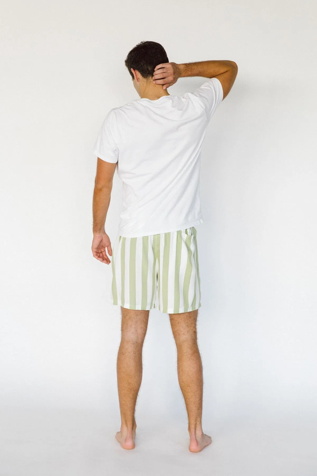 Men’s Boxers - Short Length - Stripe - Margarita Green