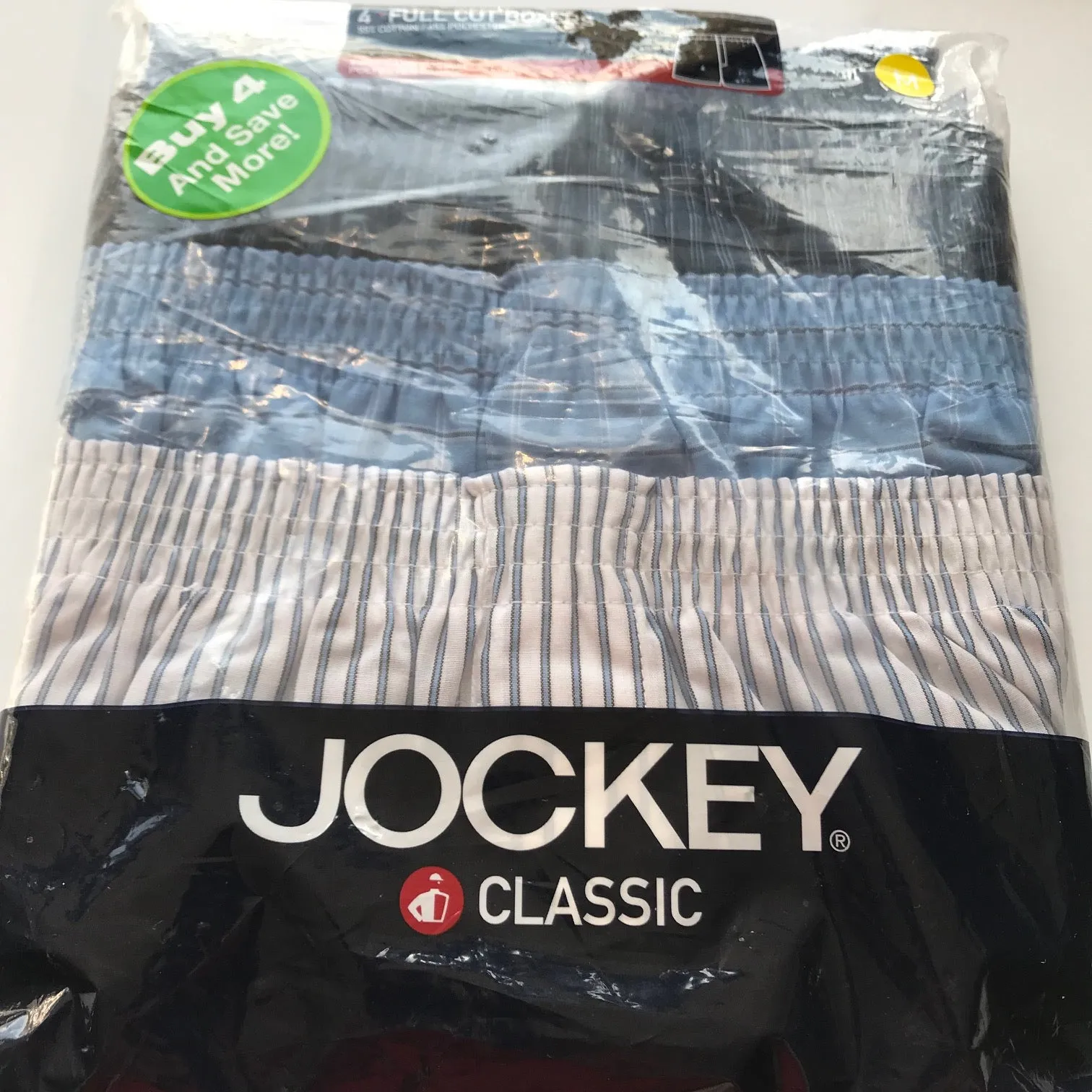 Men's Jockey | Vintage 4 Full Cut Cotton Blend Classic Boxers | Blues