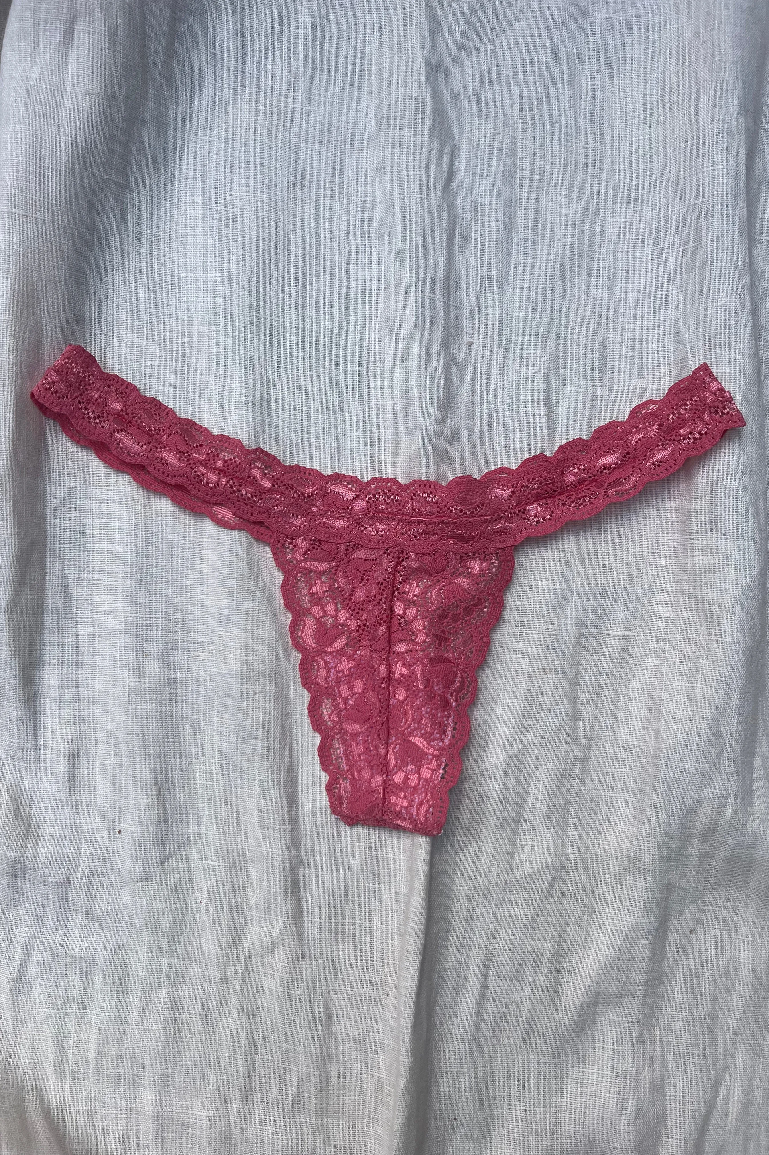 Miranda Thong in Pink Lace