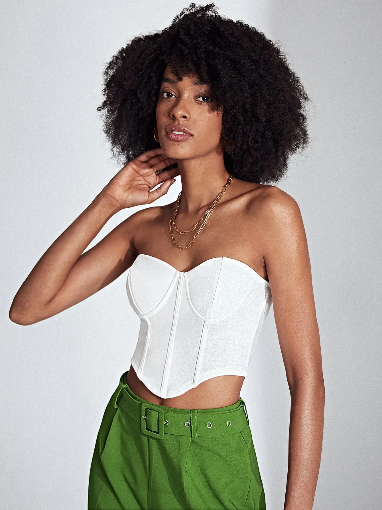 Zip Back Bustier Top