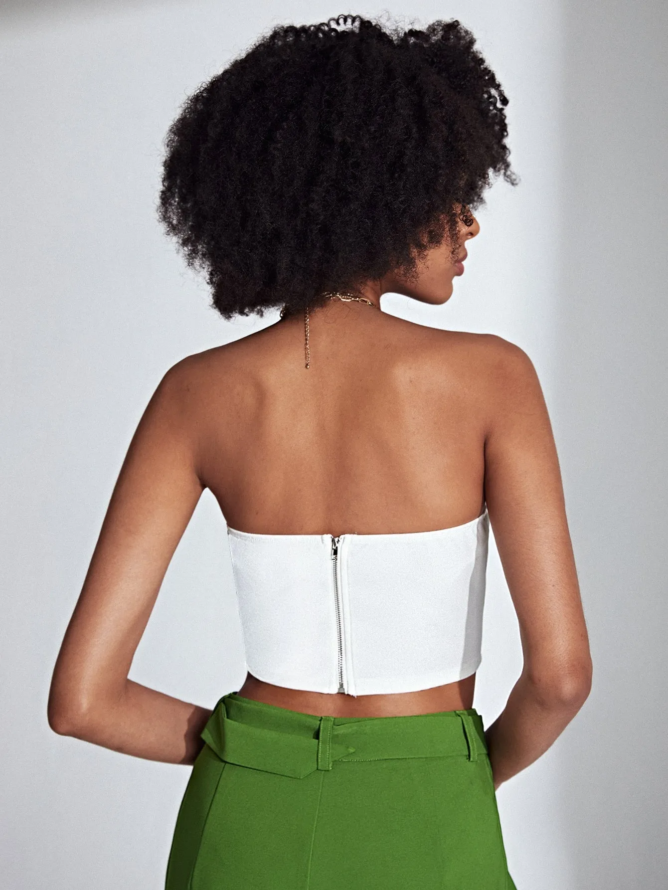 Zip Back Bustier Top