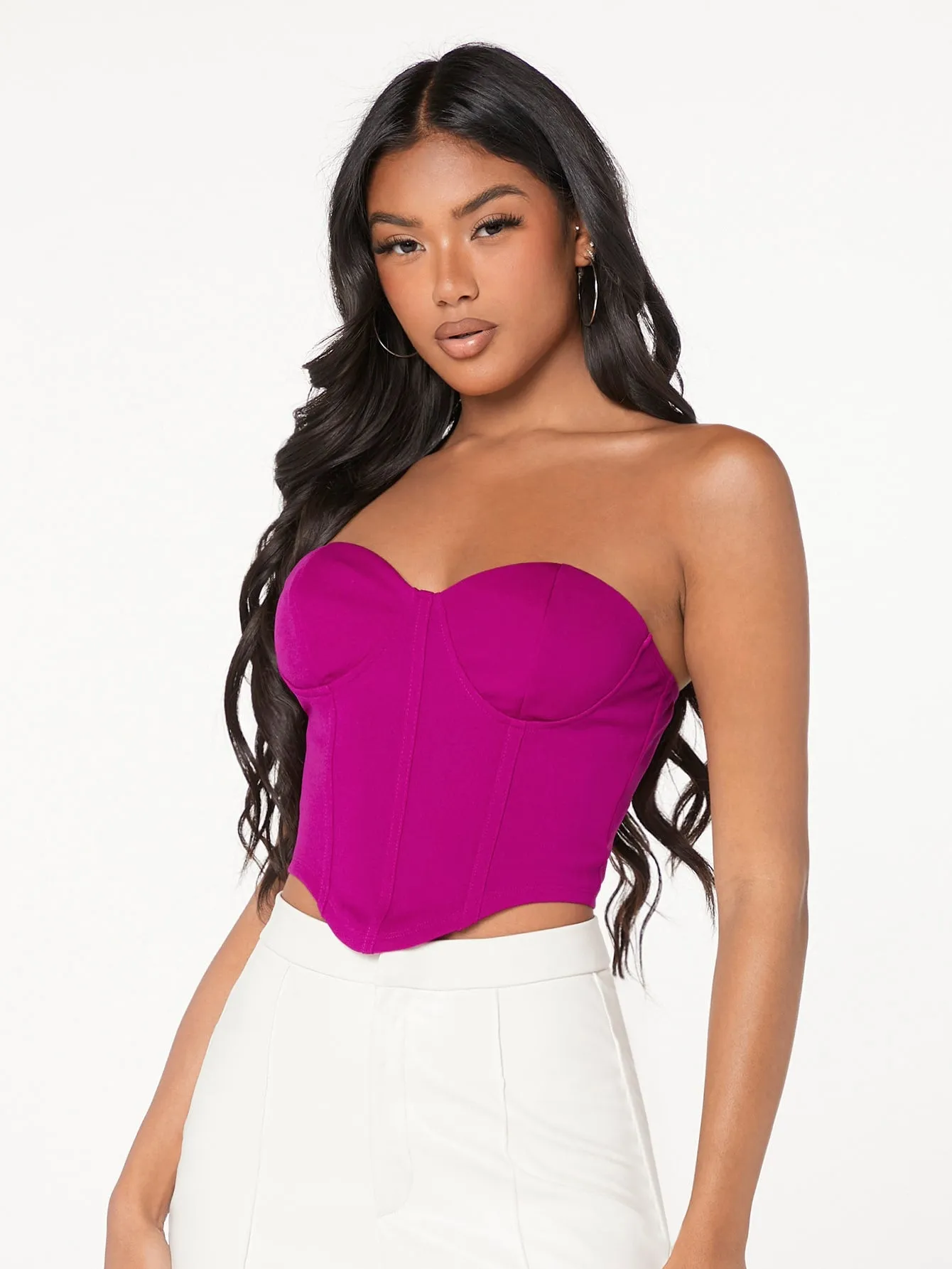 Zip Back Bustier Top